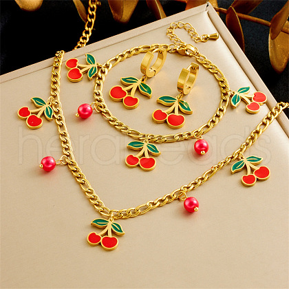 Resin Pendant Necklace & Hoop Earring & Charm Bracelet FS-WG6B041-09-1
