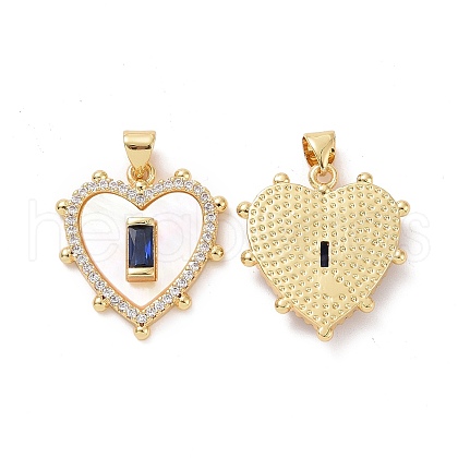 Brass Micro Pave Cubic Zirconia Pendants ZIRC-F134-22G-01-1