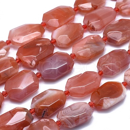 Natural Red Agate Beads Strands G-O179-F19-1
