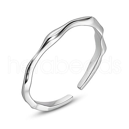 SHEGRACE Rhodium Plated 925 Sterling Silver Cuff Rings JR782A-1