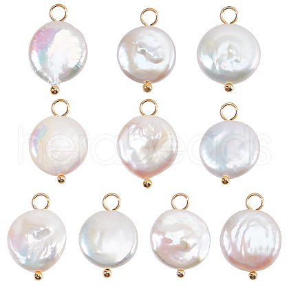 Beebeecraft 10Pcs Natural Baroque Pearl Keshi Pearl Pendants FIND-BBC0003-07-1