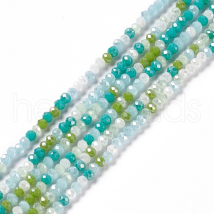 Electroplate Glass Beads Strands EGLA-S192-001A-B10-1