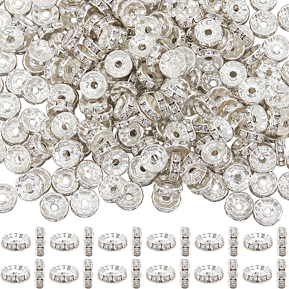 SOFPLATE 300Pcs Brass Rhinestone Spacer Beads RB-SP0001-02-1
