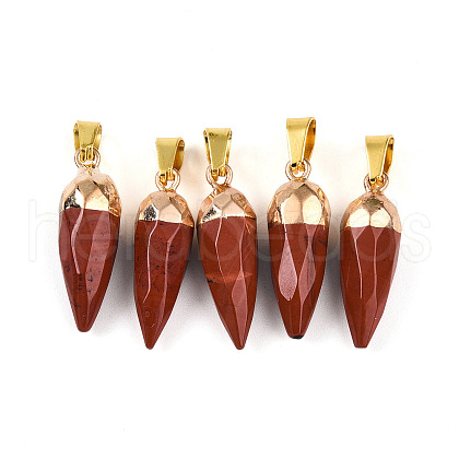 Natural Red Jasper Pendants G-N345-01E-1