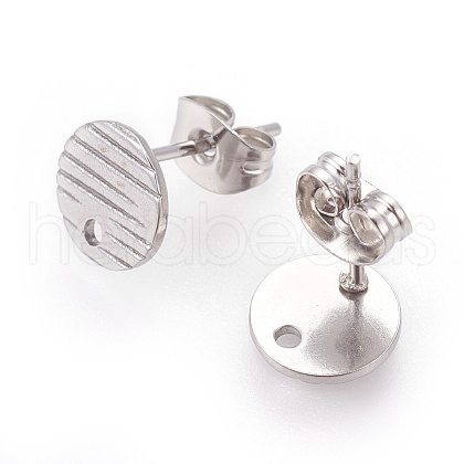 Non-Tarnish 304 Stainless Steel Ear Stud Findings STAS-O119-17A-P-1