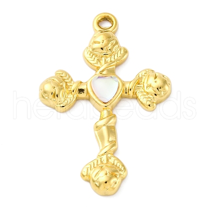 304 Stainless Steel Glass Pendants STAS-S163-18G-1