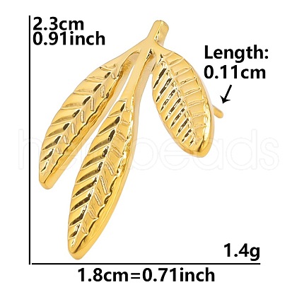 Fashion Leaf 304 Stainless Steel Stud Earrings for Women VG1798-4-1