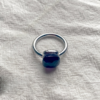 Square 304 Stainless Steel with Glass Finger Rings FS-WG8AAFA-07-1