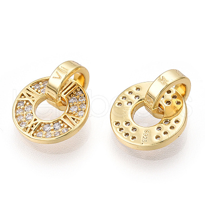 925 Sterling Silver Micro Pave Cubic Zirconia Charms STER-T004-25G-1