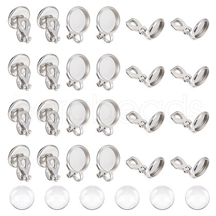 Unicraftale Blank Dome Clip-on Earring Making Kit DIY-UN0005-21-1