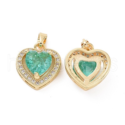 Real 18K Gold Plated Brass Micro Pave Cubic Zirconia Pendants KK-E068-VC451-1