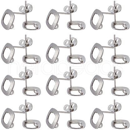 SUNNYCLUE 50Pcs 304 Stainless Steel Stud Earring Findings STAS-SC0006-51-1