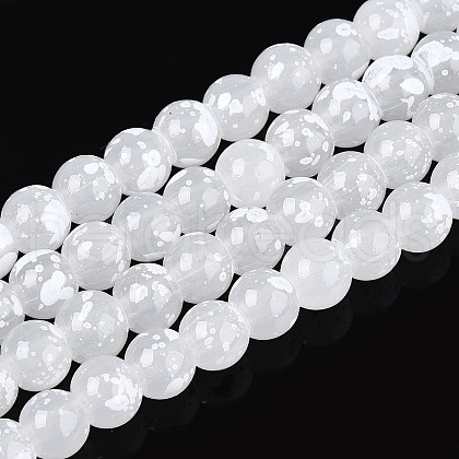 Baking Paint Glass Beads Strands DGLA-N015-6mm-01-1