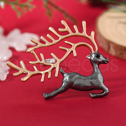 Christmas Theme Alloy Rhinestone Brooch Pin LK2414-4-1