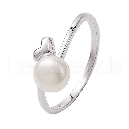 Round Natural Pearl Finger Rings RJEW-P113-08P-1