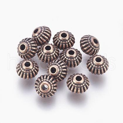 Tibetan Style Alloy Bicone Beads TIBEB-7692-R-NR-1