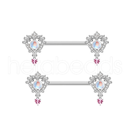 Brass Rhinestone Nipple Rings WG50E44-14-1