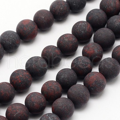 Natural Brecciated Jasper Beads Strands G-D690-6mm-1