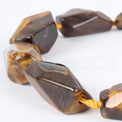 Natural Tiger Eye Gemstone Bead Strands G-E218-07-1