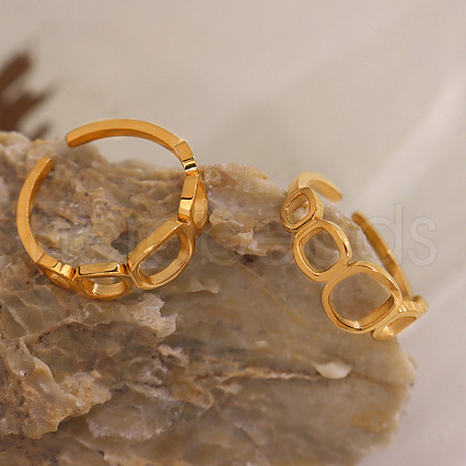 Square Hollow Out Stainless Steel Cuff Rings FS-WGE769B-02-1