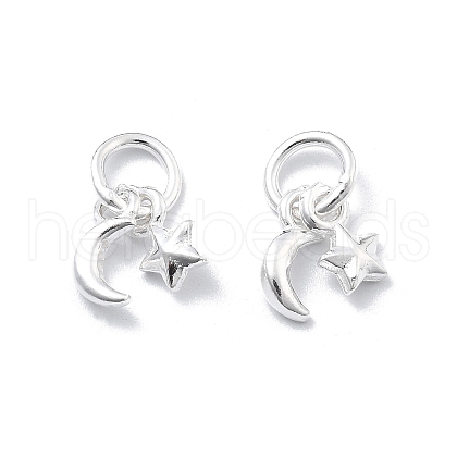 Fine Silver Moon Star Charms STER-D302-02S-1