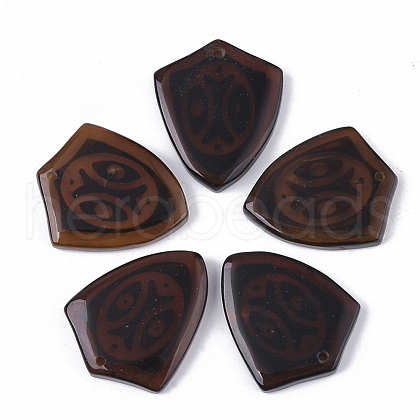 Hand Painting Natural Agate Pendants G-S359-069A-1