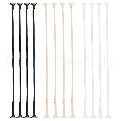 GOMAKERER 6 Pairs 3 Colors Nylon Non-slip Bra Straps FIND-GO0002-52-1