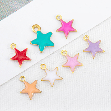 Stainless Steel Enamel Charms PW-WGDFB1D-04-1