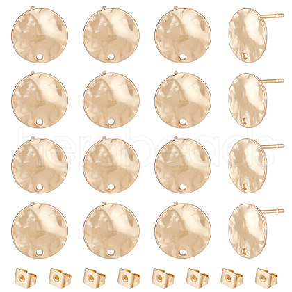 BENECREAT 8 Pair Brass Stud Earring Findings KK-BC0013-07-1