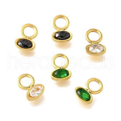 304 Stainless Steel Micro Pave Rhinestonea Pendants STAS-K263-79G-1