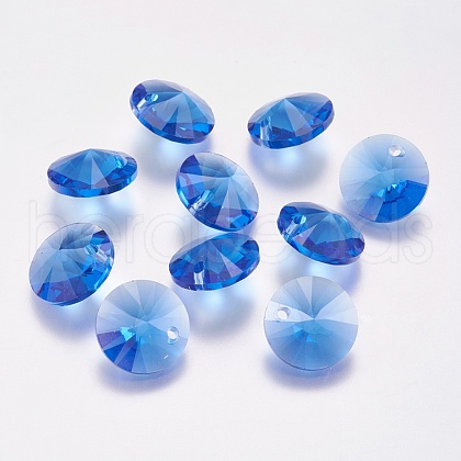 Faceted Glass Rhinestone Charms RGLA-F049-8mm-206-1