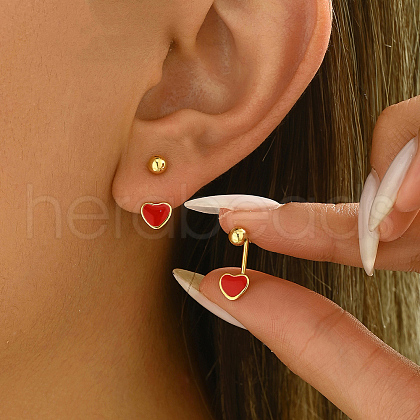 Stainless Steel Shell Heart Stud Earrings MS8339-3-1
