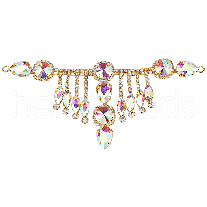 Fingerinspire 1Pc Flower Brass Rhinestone Ornament Accessories OHAR-FG0001-04C-1