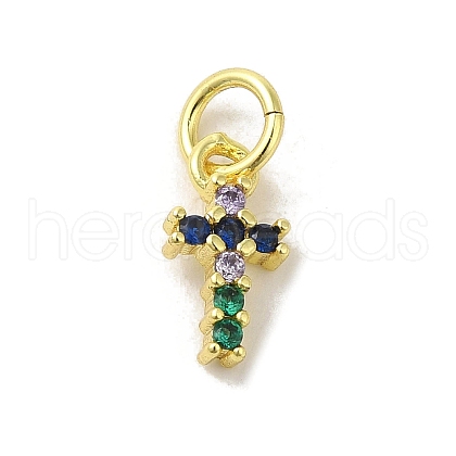 Brass Micro Pave Cubic Zirconia Charms KK-M283-20H-02-1