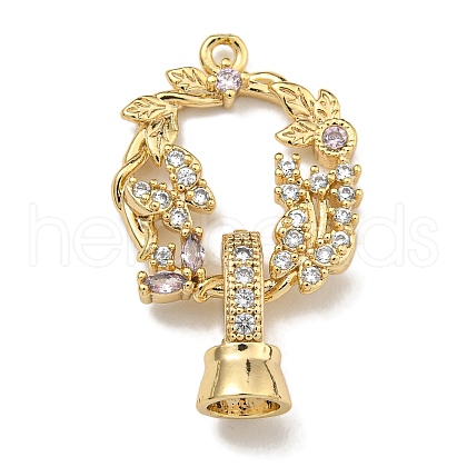 Brass Micro Pave Cubic Zirconia Fold Over Clasps KK-U037-25G-02-1