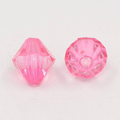 Faceted Bicone Transparent Acrylic Beads DBB8mm09-1