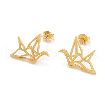 925 Sterling Silver Stud Earrings EJEW-H110-01G-1