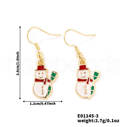 Christmas Theme Brass Dangle Earrings IP2522-3-1