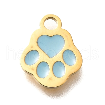 304 Stainless Steel Enamel Charms STAS-L022-466G-03-1