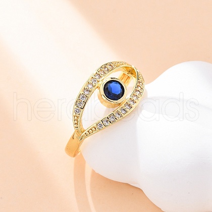 Brass Micro Pave Cubic Zirconia Rings for Women RJEW-U047-27G-1