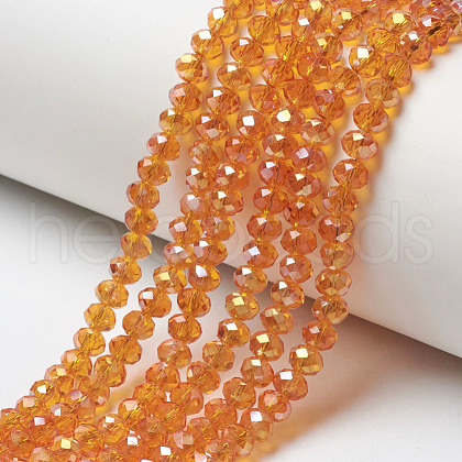Electroplate Transparent Glass Beads Strands EGLA-A034-T6mm-H12-1