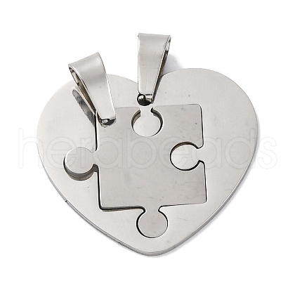 201 Stainless Steel Split Pendants STAS-Q342-30P-1