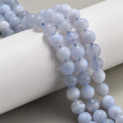 Natural Blue Lace Agate Beads Strands G-F222-30-6mm-01-1