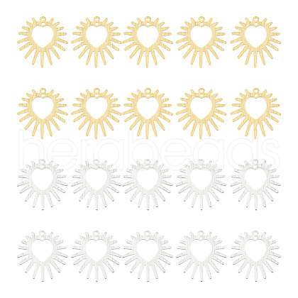 BENECREAT 20Pcs 2 Colors Brass Pendants KK-BC0012-96-1