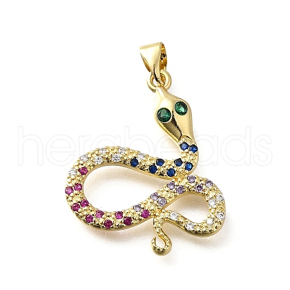 Brass Micro Pave Cubic Zirconia Pendants KK-Q066-08A-G-1