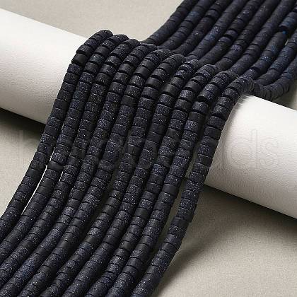 Synthetic Blue Goldstone Beads Strands G-P575-B36-4x2mm-1