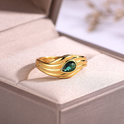 Brass Pave Cubic Zirconia Finger Rings for Women GZ1170-4-1