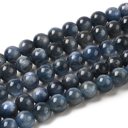 Natural Kyanite/Cyanite/Disthene Round Beads Strands G-O017-6mm-04C-1