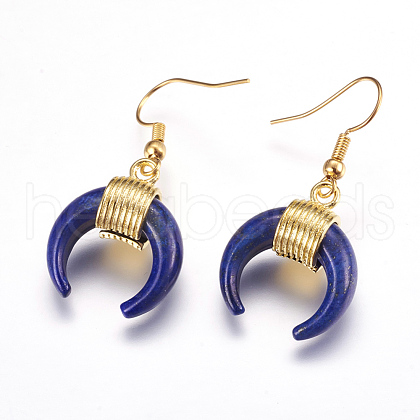 Natural Lapis Lazuli Dangle Earrings EJEW-L189-C01-G-1