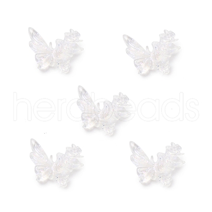 Butterfly with Flower Transparent Resin Cabochons FIND-L019-06A-1